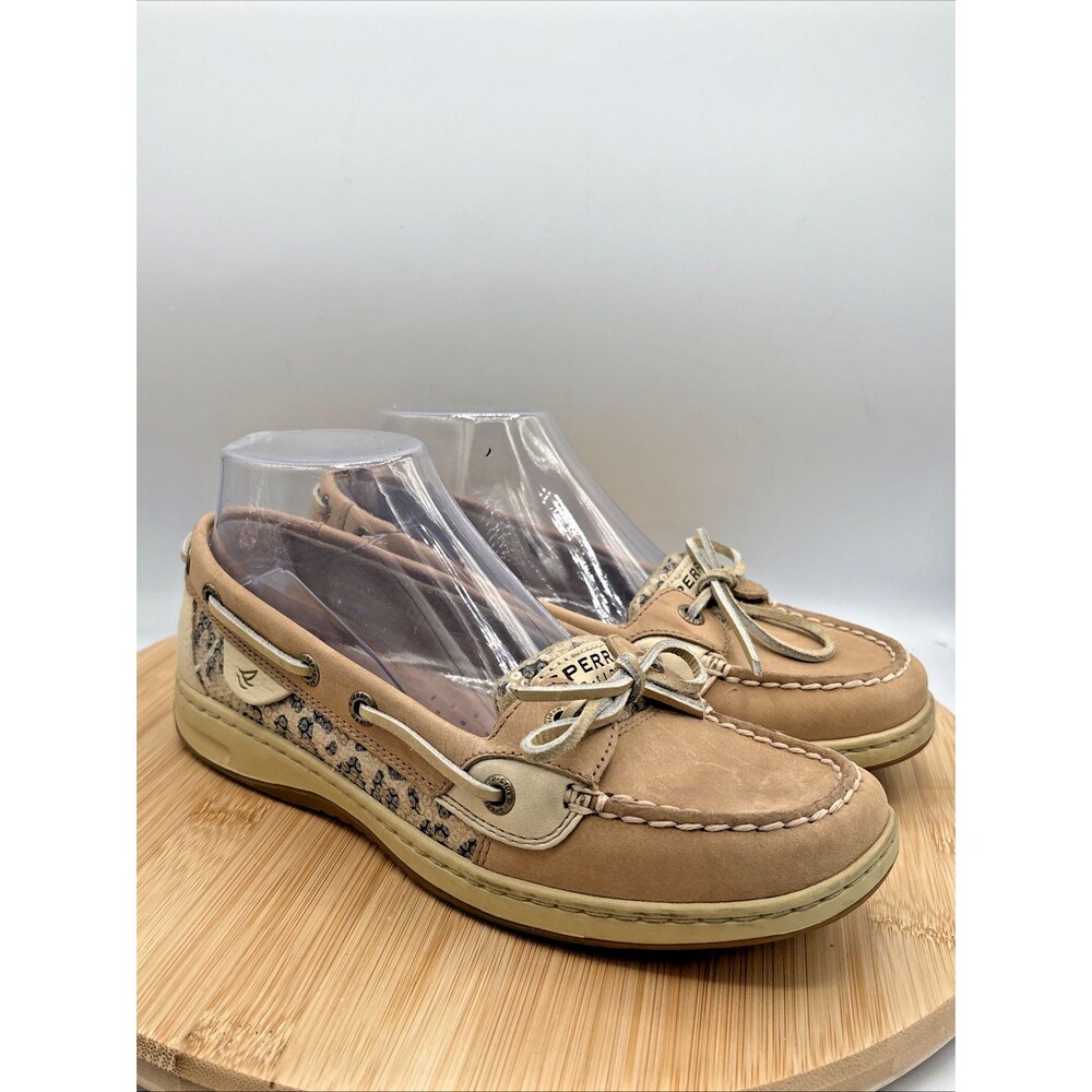 Sperry Angelfish Boat Shoes Womens 7M Brown Sequin Leather Comfort Loafers